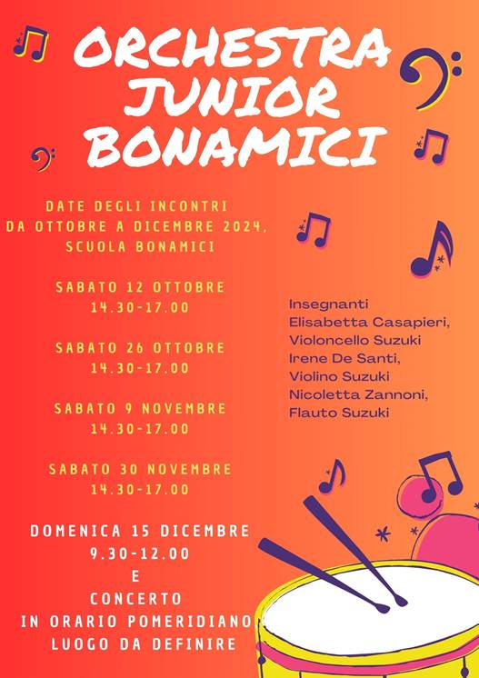 Orchestra Junior Bonamici: ottobre-dicembre 2024