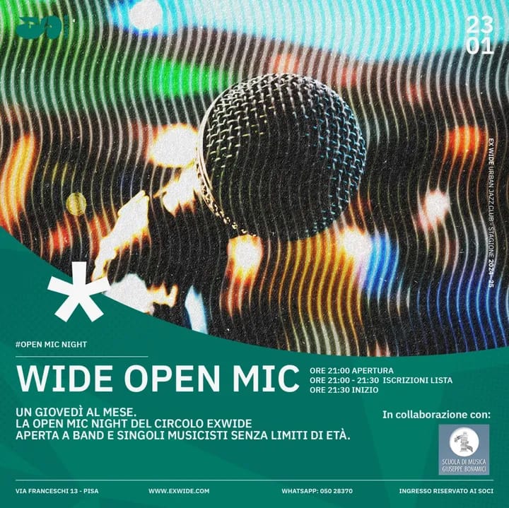 Open Mic all’Exwide: le date del 2025