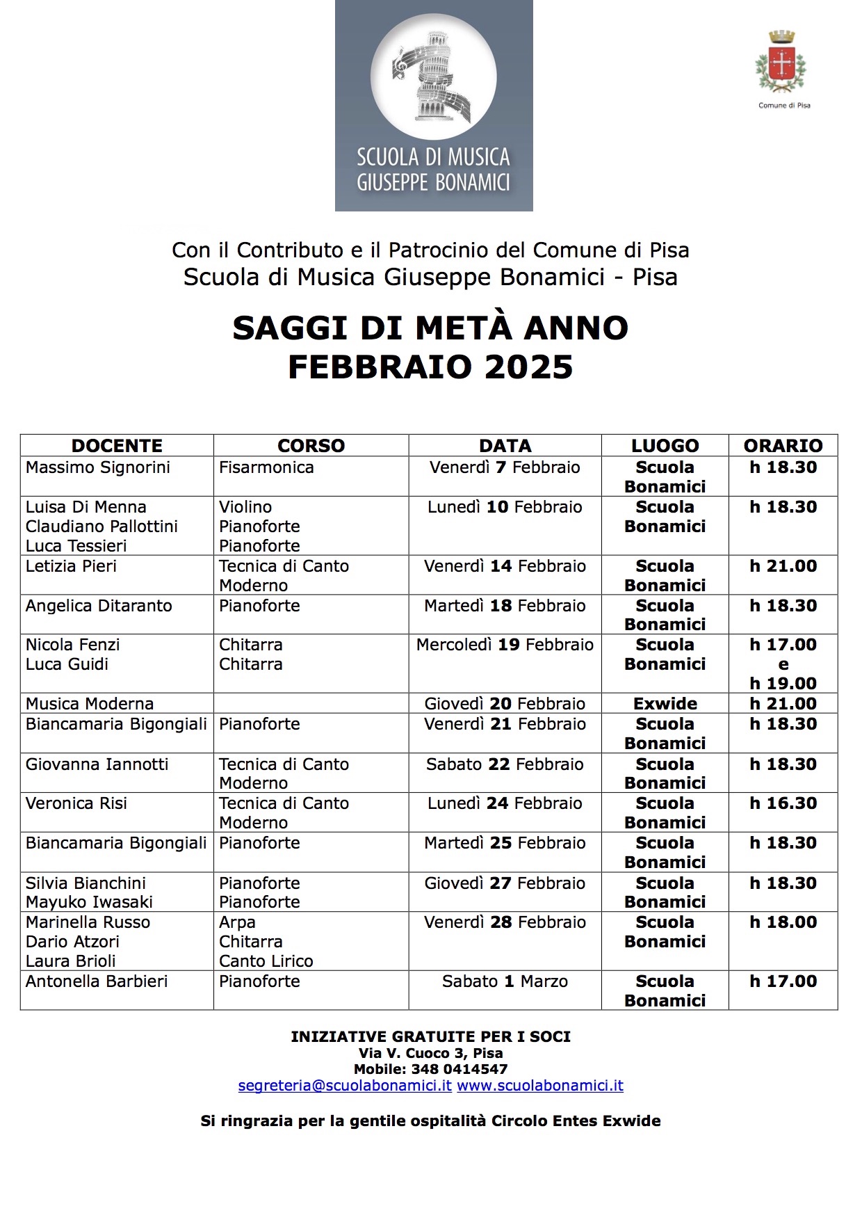 Saggi di metà anno 2024-25